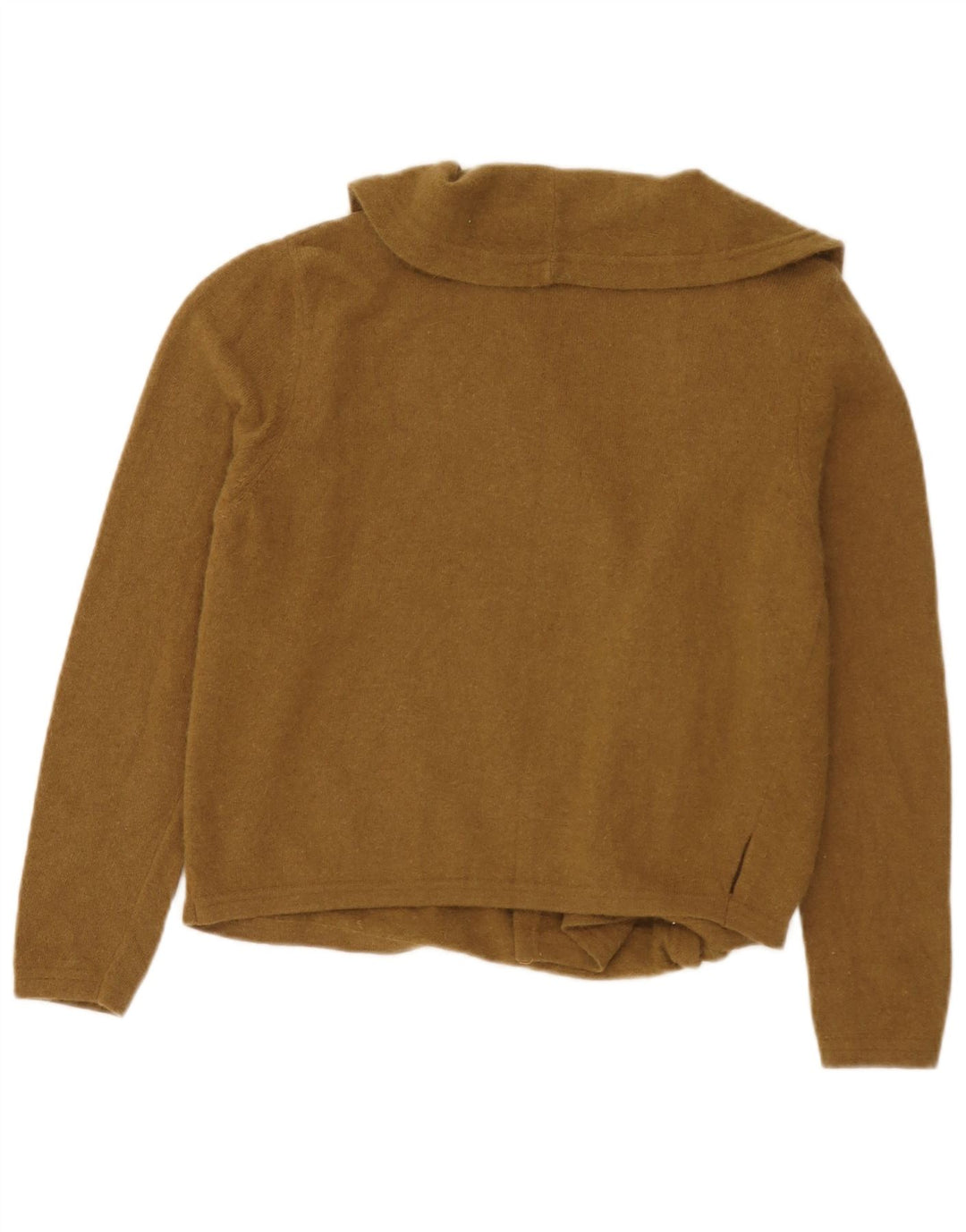 Benetton Damen-Cardigan zum Binden vorne, IT 46, große braune Wolle