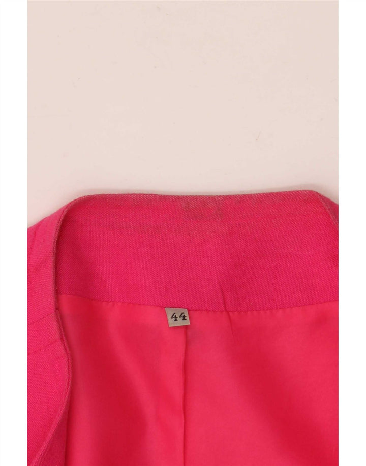 Vintage Damen offene Blazerjacke EU 44 Großes rosa Leinen