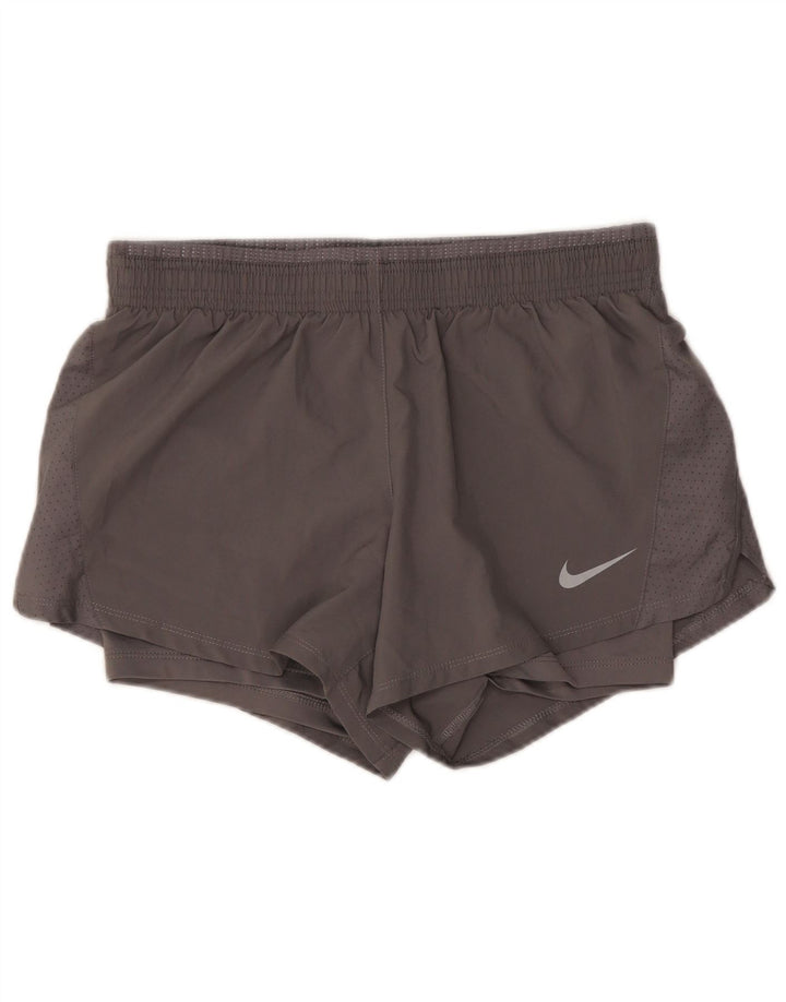Nike Damen Dri Fit Sport Shorts UK 10 Small Grau