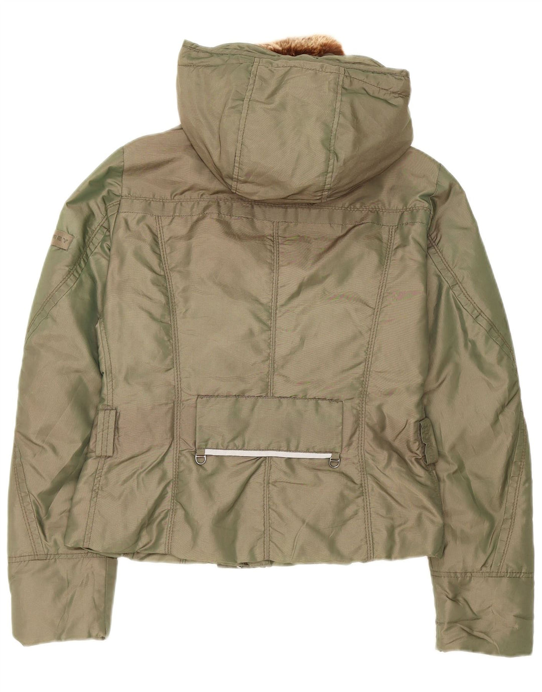 PEUTEREY Wattierte Damenjacke mit Kapuze IT 42 Mittelgrünes Polyamid