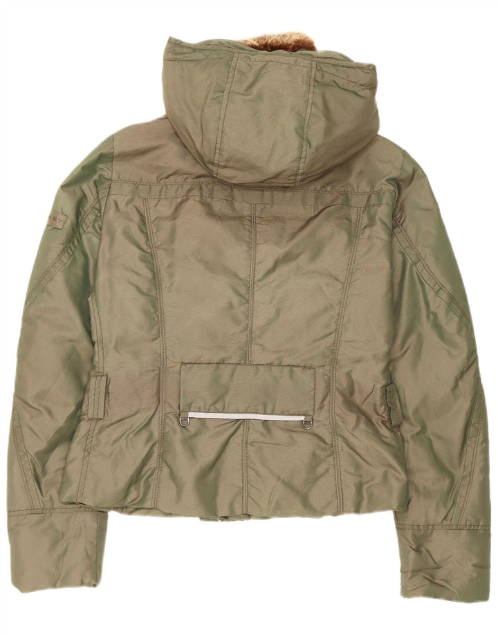 PEUTEREY Wattierte Damenjacke mit Kapuze IT 42 Mittelgrünes Polyamid