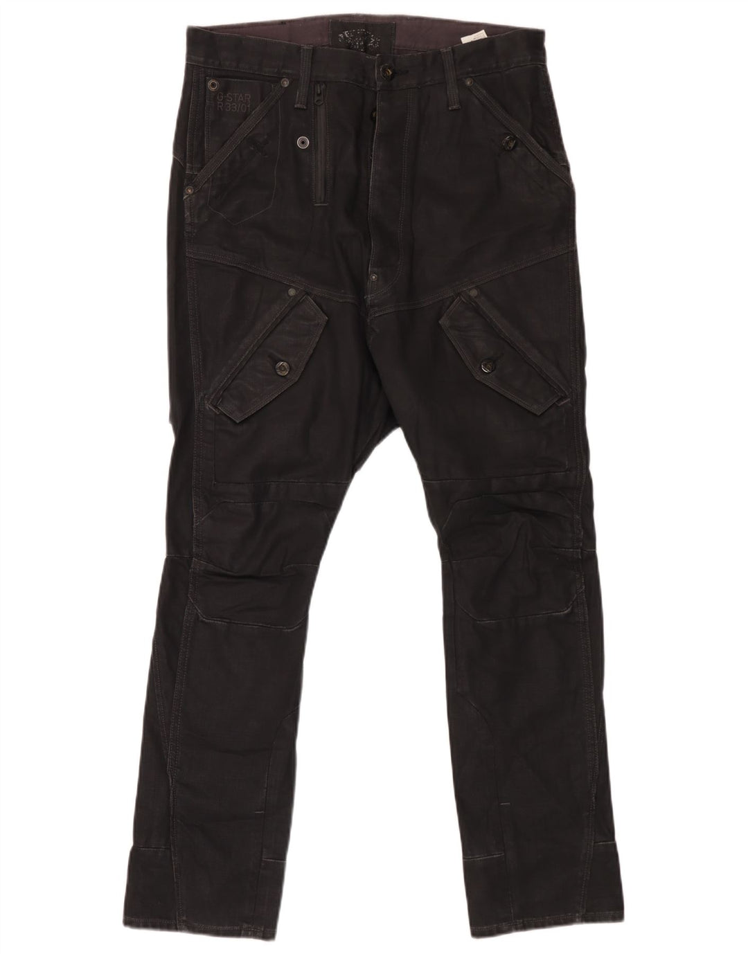 G-Star Herren Slim Cargohose W33 L32 Schwarze Baumwolle