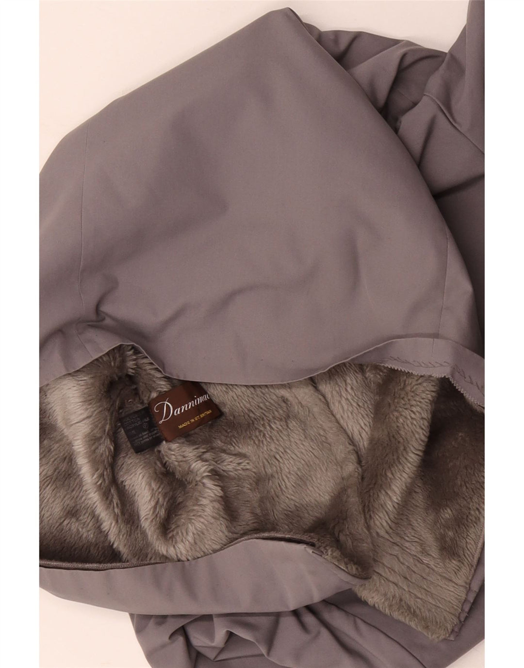 DANNIMAC Damen Sherpa-Mantel UK 18 XL Graue Baumwolle