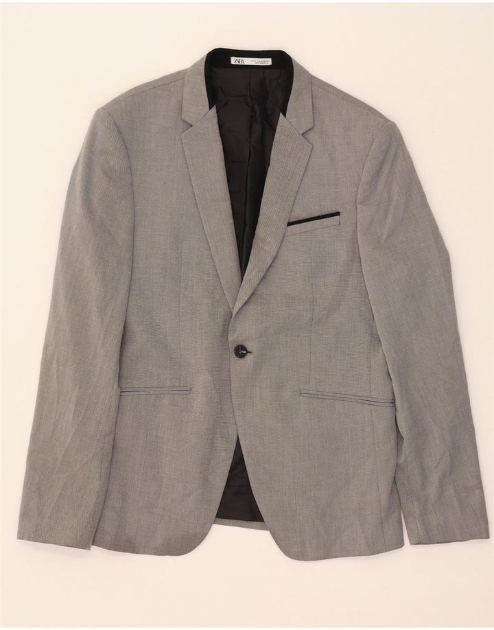 Zara Herren-Blazer mit 1 Knopf, EU 50, Mittelgrau