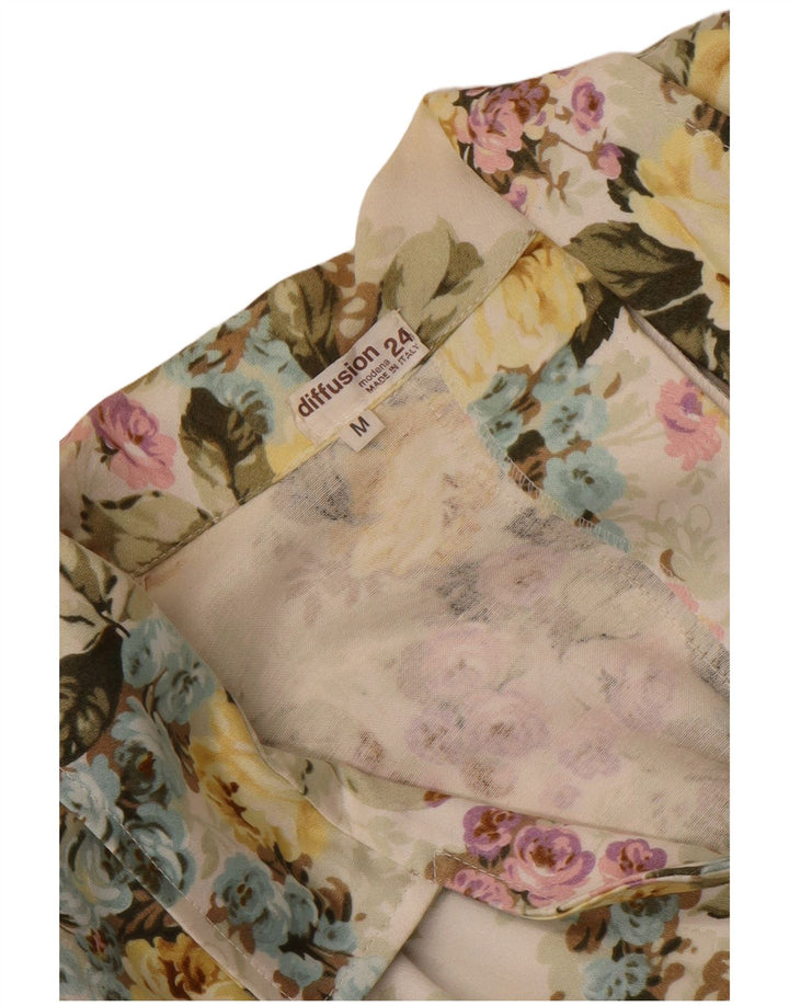 Vintage Damen 3/4 Ärmel Blazer Jacke UK 14 Medium Mehrfarbig