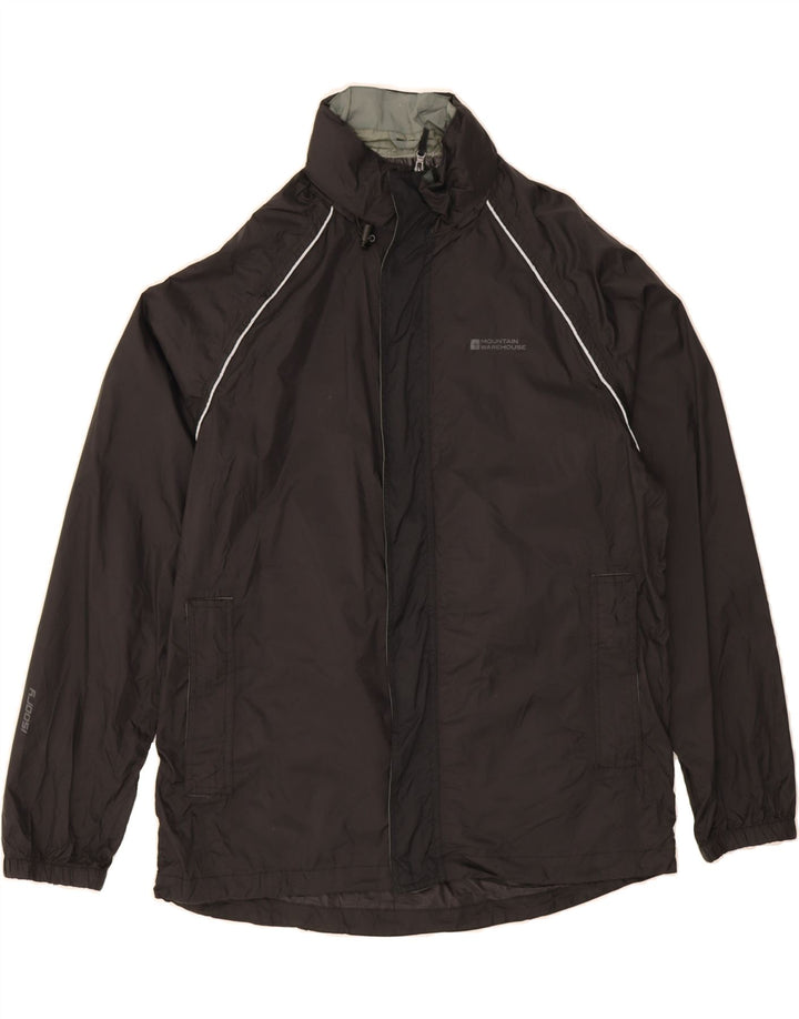 MOUNTAIN WAREHOUSE Mens Hooded Rain Jacket UK 38 Medium Black Nylon Vintage Mountain Warehouse and Second-Hand Mountain Warehouse from Messina Hembry 