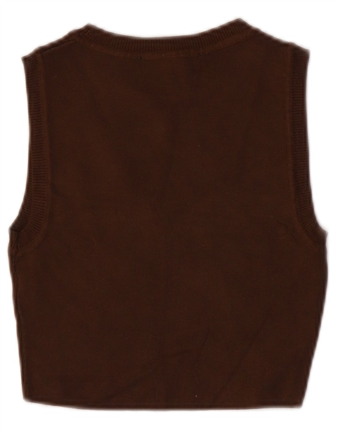Zara Damen Weste Tank Top UK 8 Small Braune Viskose