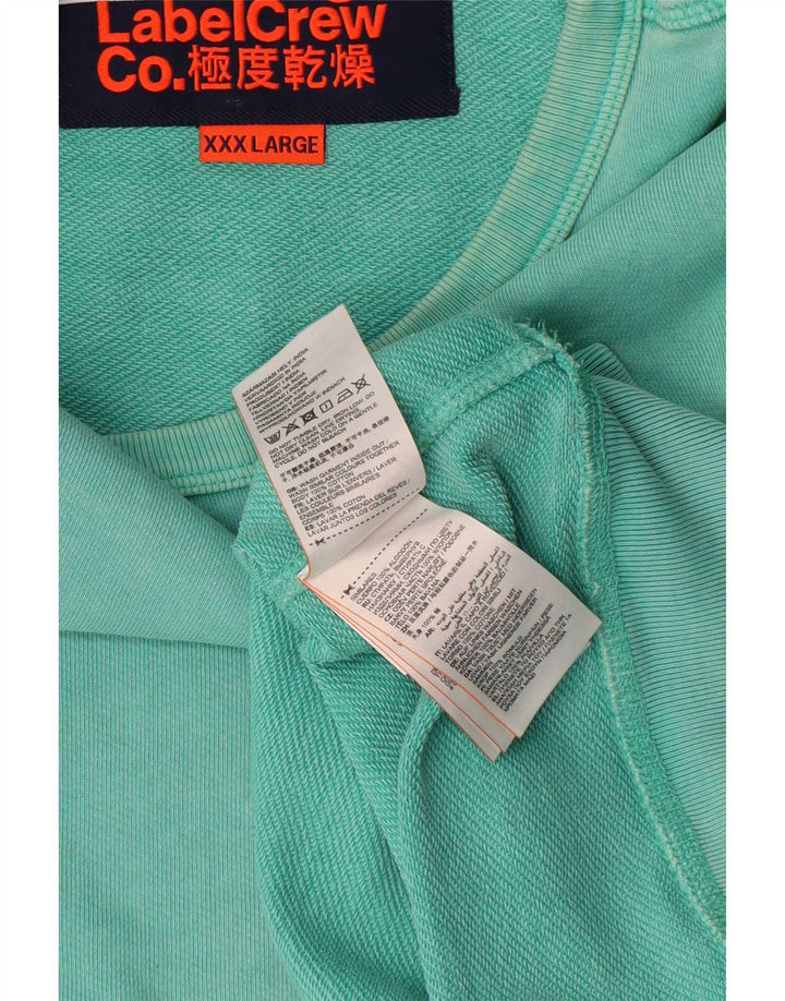 Superdry Herren-Sweatshirt-Pullover 3XL aus grüner Baumwolle