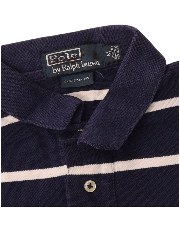 Polo Ralph Lauren Herren-Poloshirt mit individueller Passform, mittleres Marineblau gestreift