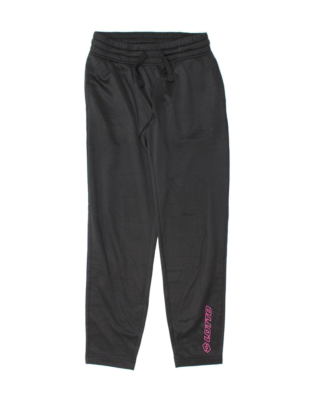 LOTTO Womens Graphic Tracksuit Trousers UK 14 Large  Black Polyester Vintage Lotto and Second-Hand Lotto from Messina Hembry 