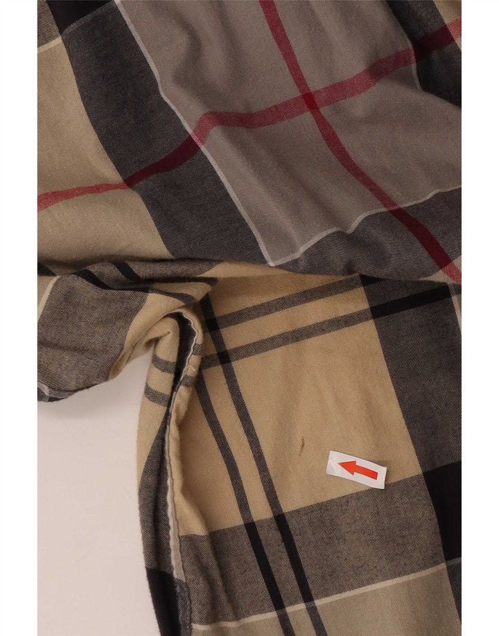 Barbour Herren-Hemd mit maßgeschneiderter Passform, groß, beige kariert, Baumwolle