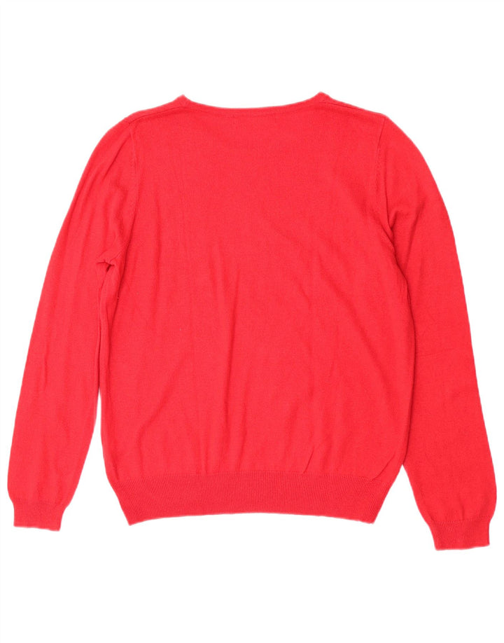 Marks & Spencer Damen-Pullover mit grafischem Rundhalsausschnitt, Gr. 14, mittelrot