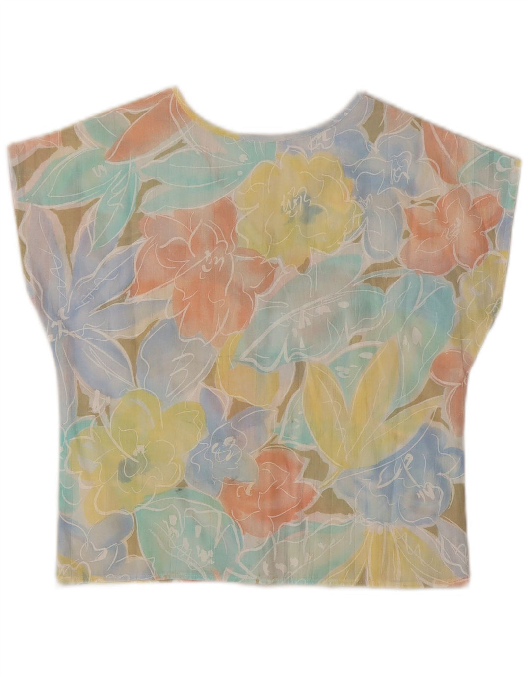 Impromptu Crop-Blusenoberteil für Damen, UK 10, Größe S, mehrfarbig, Blumenmuster, Polyester
