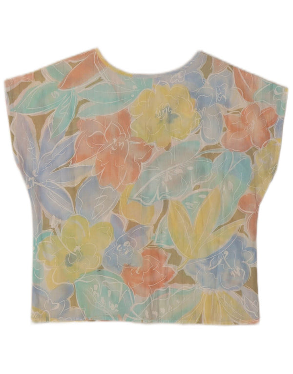 Impromptu Crop-Blusenoberteil für Damen, UK 10, Größe S, mehrfarbig, Blumenmuster, Polyester