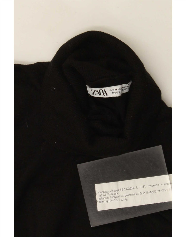 Rollkragenpullover für Herren von Zara, mittelschwarze Viskose