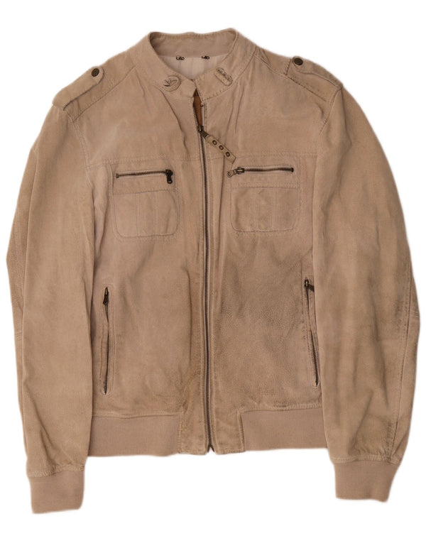 Conbipel Herren Wildleder Bikerjacke IT 54 XL Graues Leder