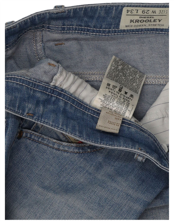 DIESEL Herren Krooley Straight Jeans W29 L34 Blaue Baumwolle