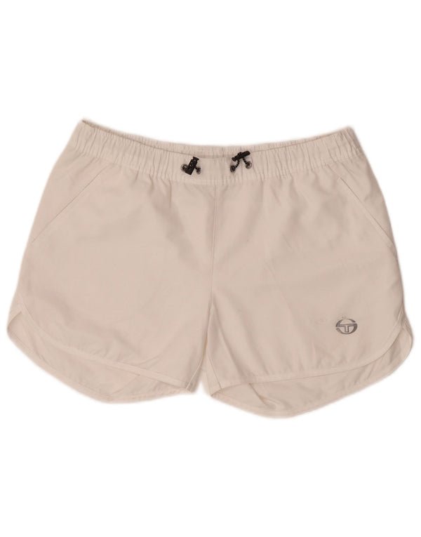 Sergio Tacchini Damen Sportshorts IT 44 Mittelweißes Polyester