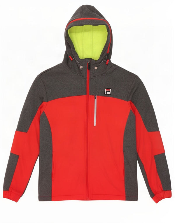 Fila Windjacke mit Kapuze für Mädchen, 11–12 Jahre, Grau, Farbblock-Sport