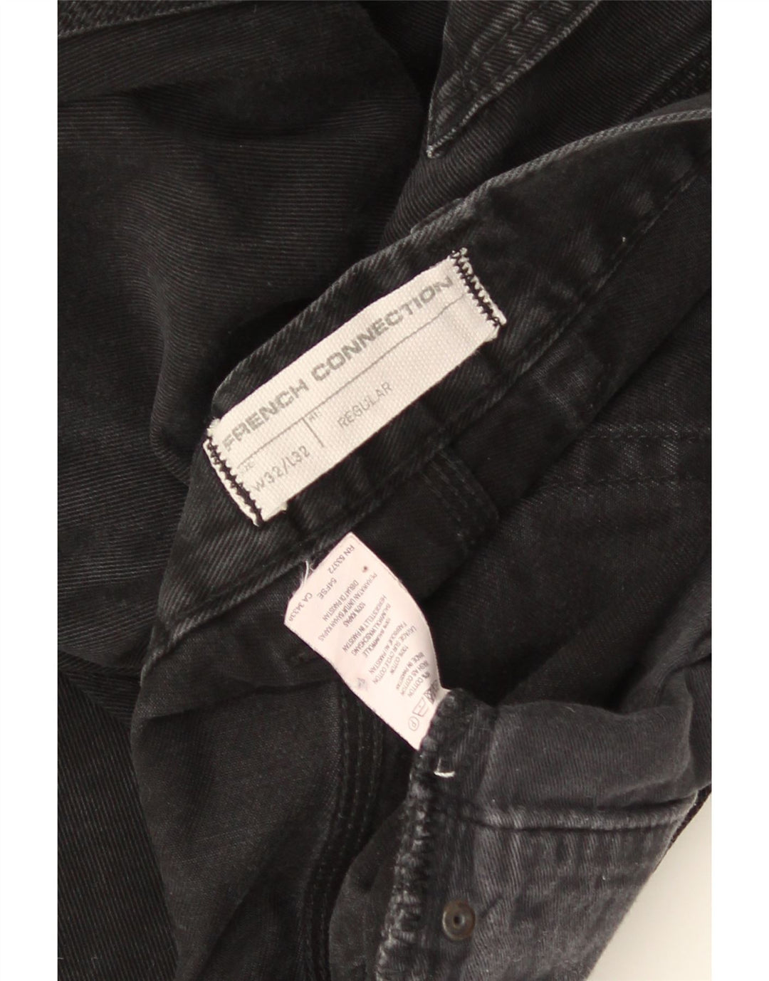 French Connection Herren-Jeans, normale Passform, gerade Passform, W32, L32, schwarze Baumwolle