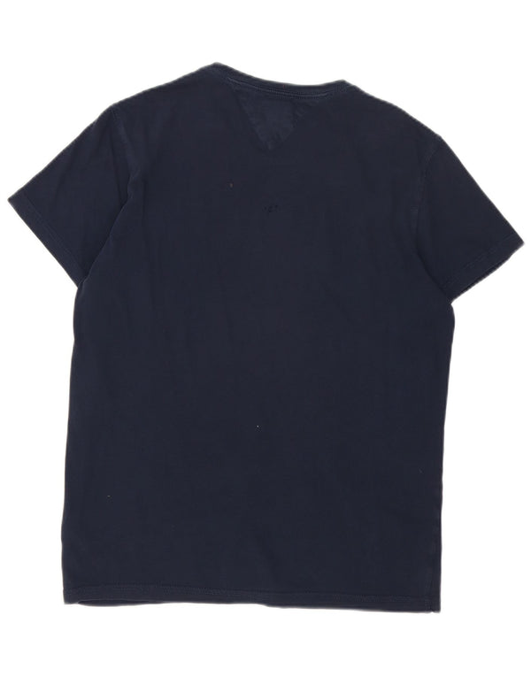 Tommy Hilfiger Mens Graphic T-Shirt Top Medium Navy Blue Cotton