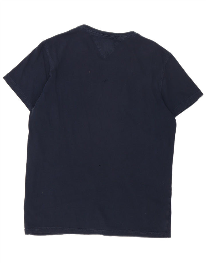 Tommy Hilfiger Herren-T-Shirt mit Grafik, mittelmarineblaue Baumwolle