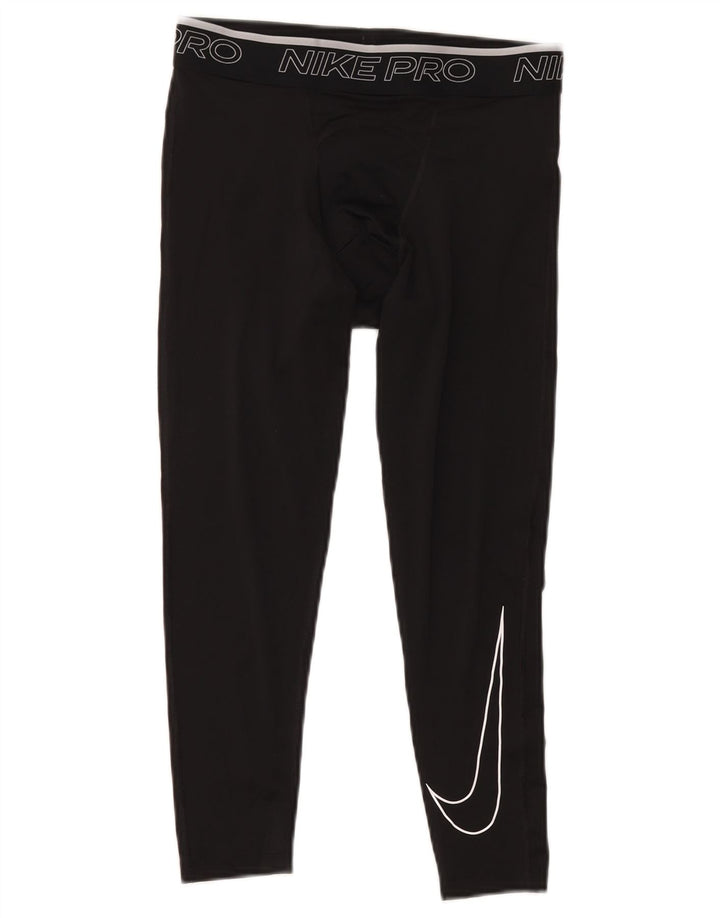 Nike Herren Dri Fit Graphic Capri Leggings Mittelschwarzes Polyester