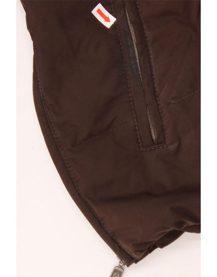 BELSTAFF Womens Hooded Padded Jacket IT 46 Large Brown Nylon