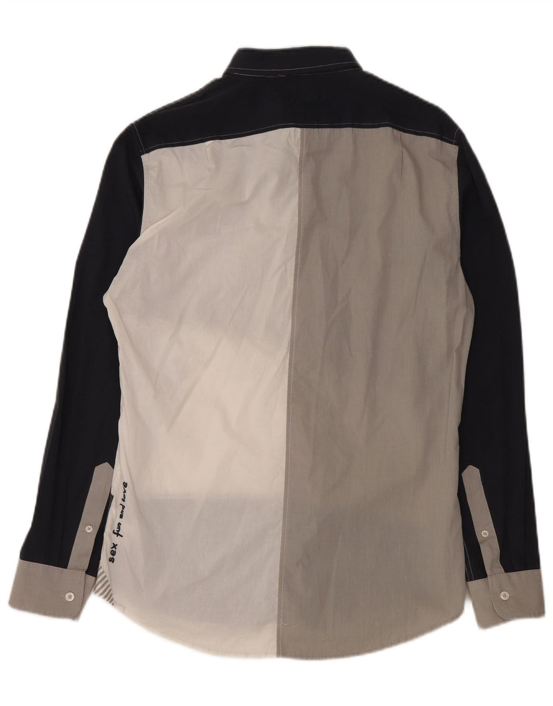 Desigual Herren-Grafikhemd, groß, mehrfarbig, Colourblock-Baumwolle