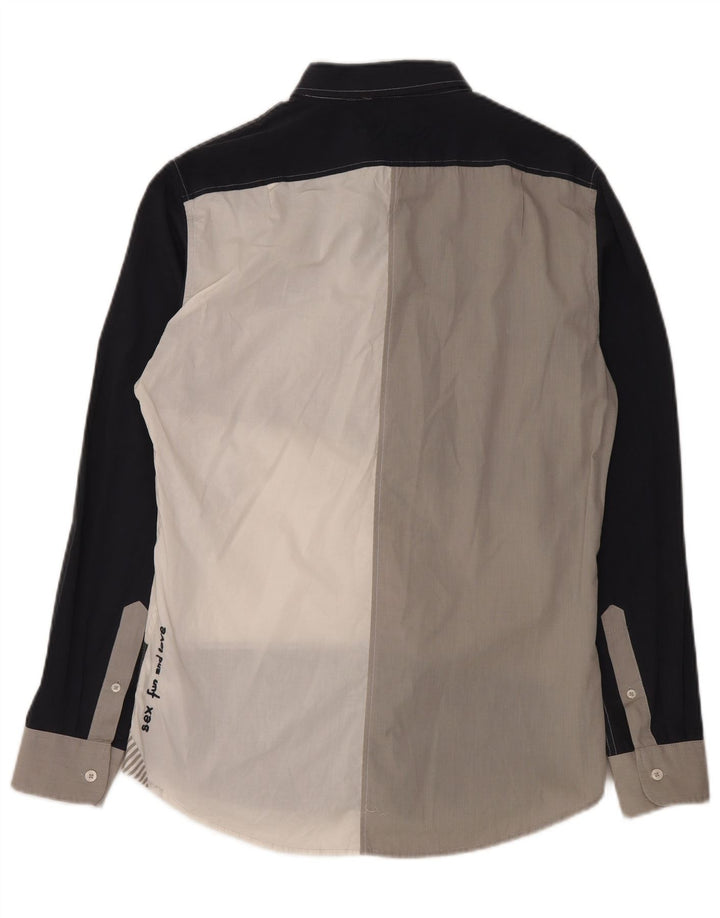 Desigual Herren-Grafikhemd, groß, mehrfarbig, Colourblock-Baumwolle