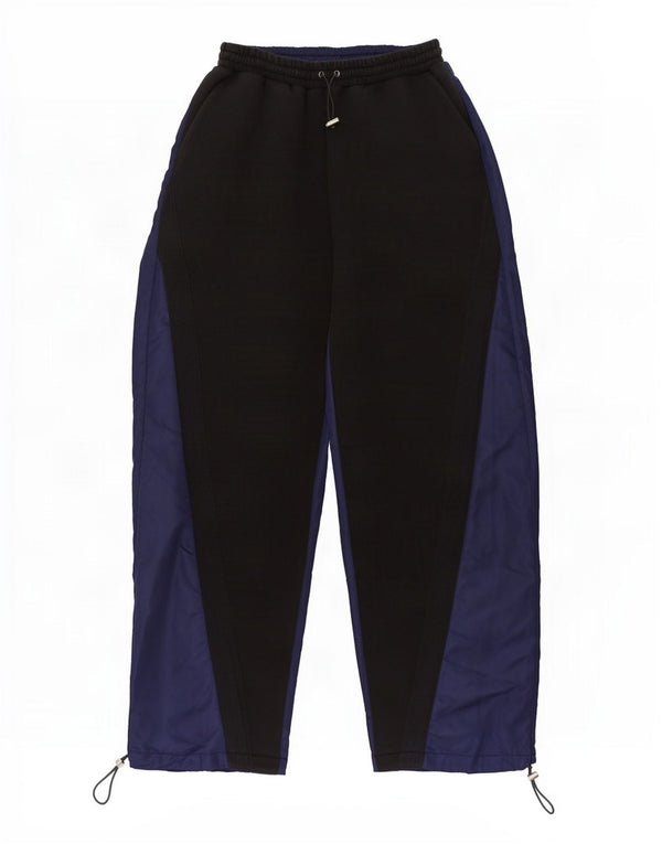 Zara Damen-Trainingshose UK 12 Mittelschwarze Colourblock-Baumwolle
