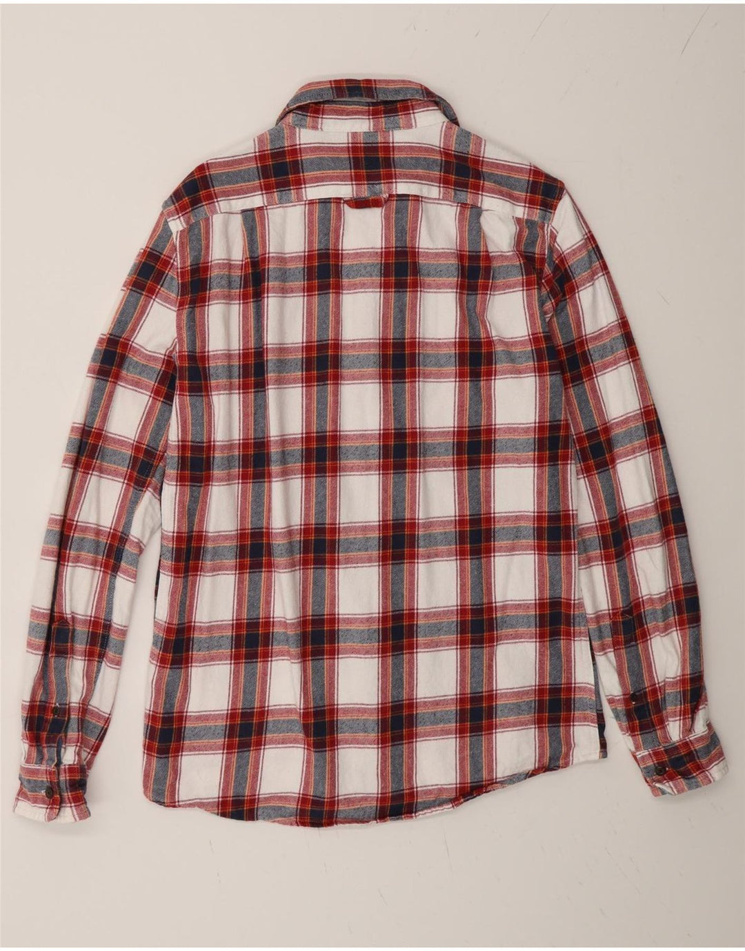 Superdry Herren Worker Wear Regular Fit Flanellhemd Mittelrot karierte Baumwolle