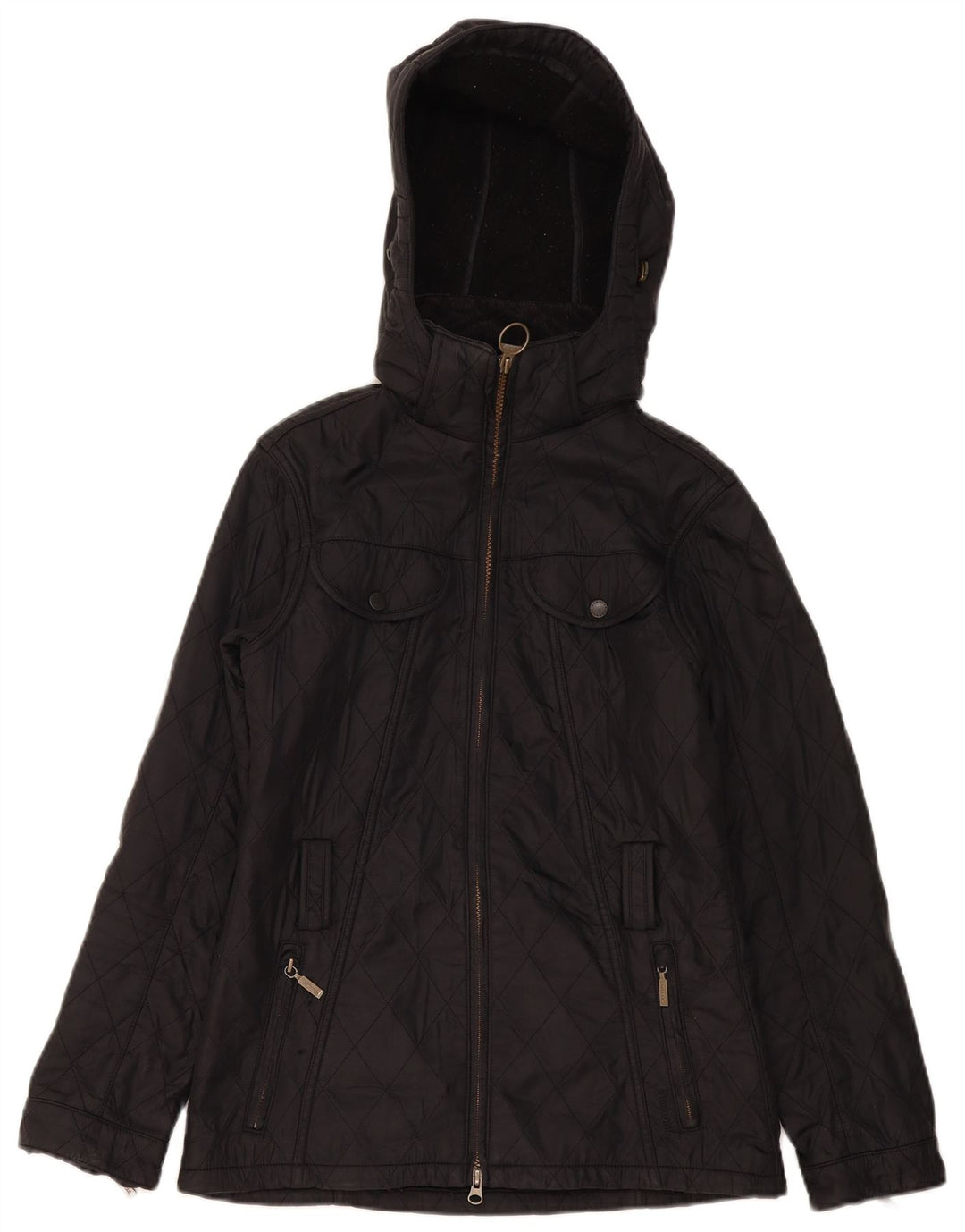 Barbour Damen Steppjacke mit Kapuze, UK 8, Small, Schwarz