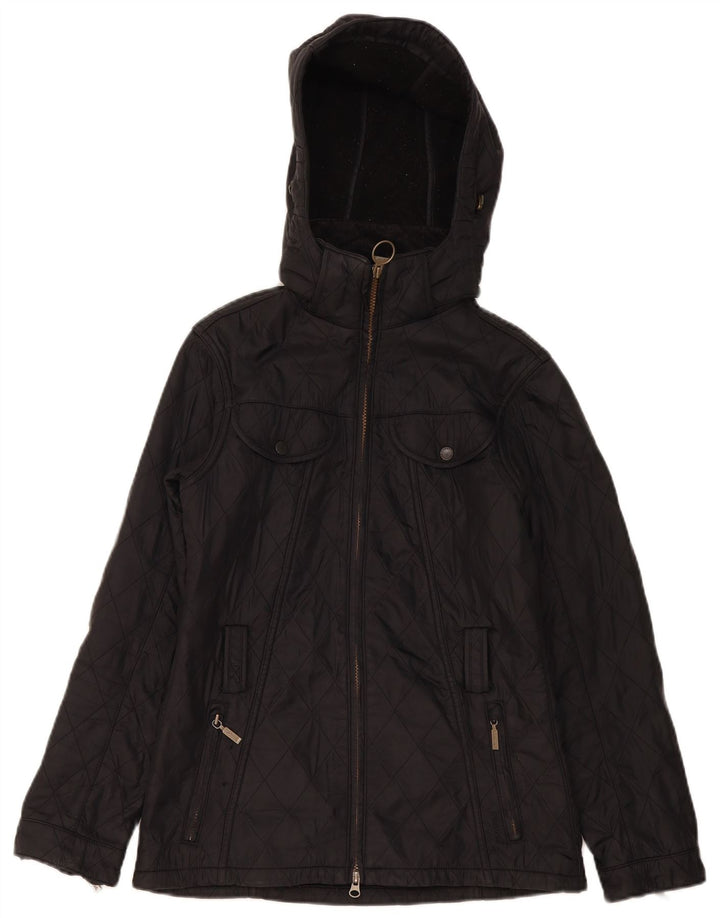 Barbour Damen Steppjacke mit Kapuze, UK 8, Small, Schwarz