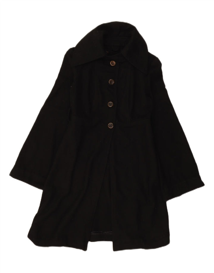 TOPSHOP Womens Overcoat UK 8 Small  Black Vintage Topshop and Second-Hand Topshop from Messina Hembry 