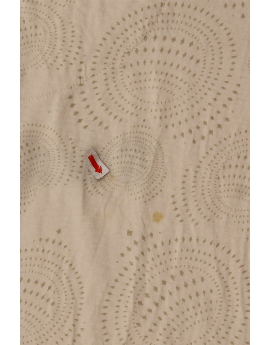 DESIGUAL Damen Grafik-T-Shirt-Oberteil UK 14 Große beige gepunktete Baumwolle