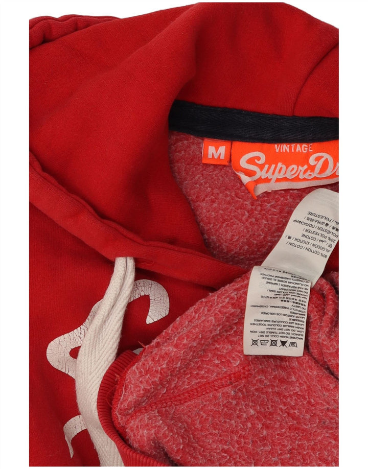 Superdry Herren-Kapuzenpullover mit Grafik, mittelrote Baumwolle
