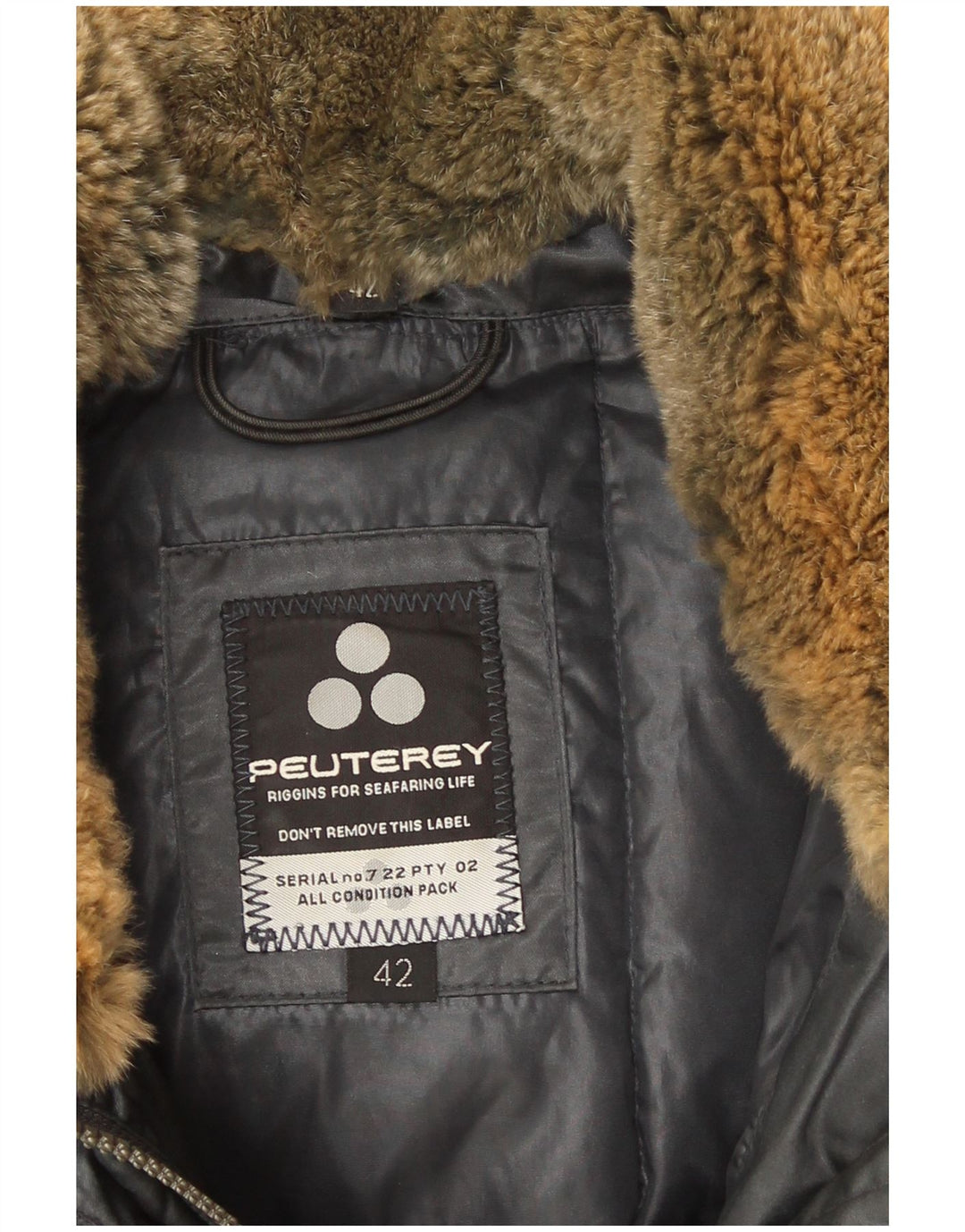 PEUTEREY Wattierte Damenjacke mit Kapuze IT 42 mittelgraue Baumwolle