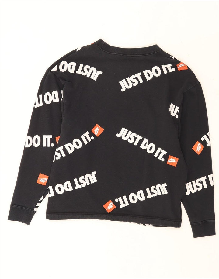 Nike Herren-Sweatshirt mit Kapuze und Grafik, Größe S, schwarze Baumwolle