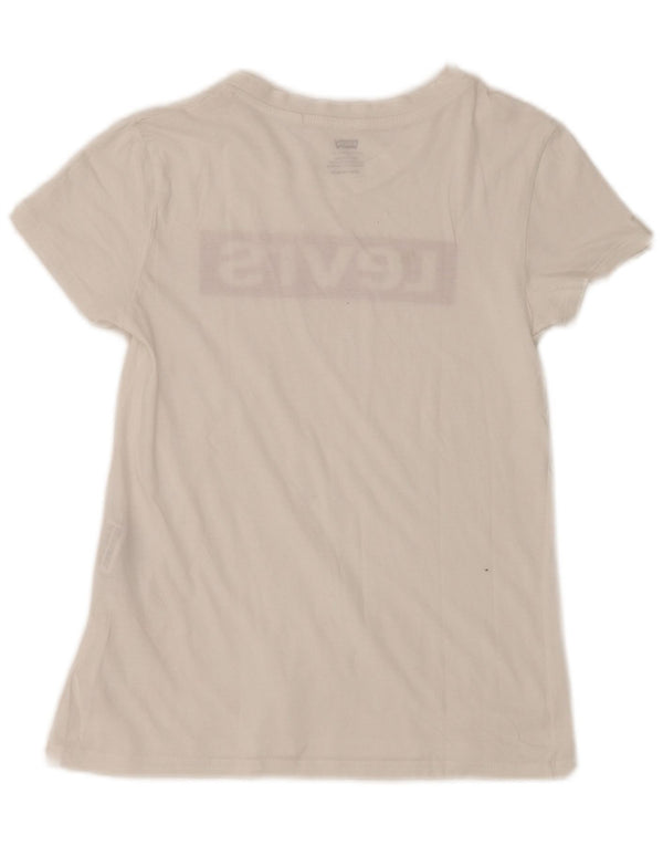 Levi's Damen Grafik-T-Shirt-Oberteil UK 2 2XS Weiß