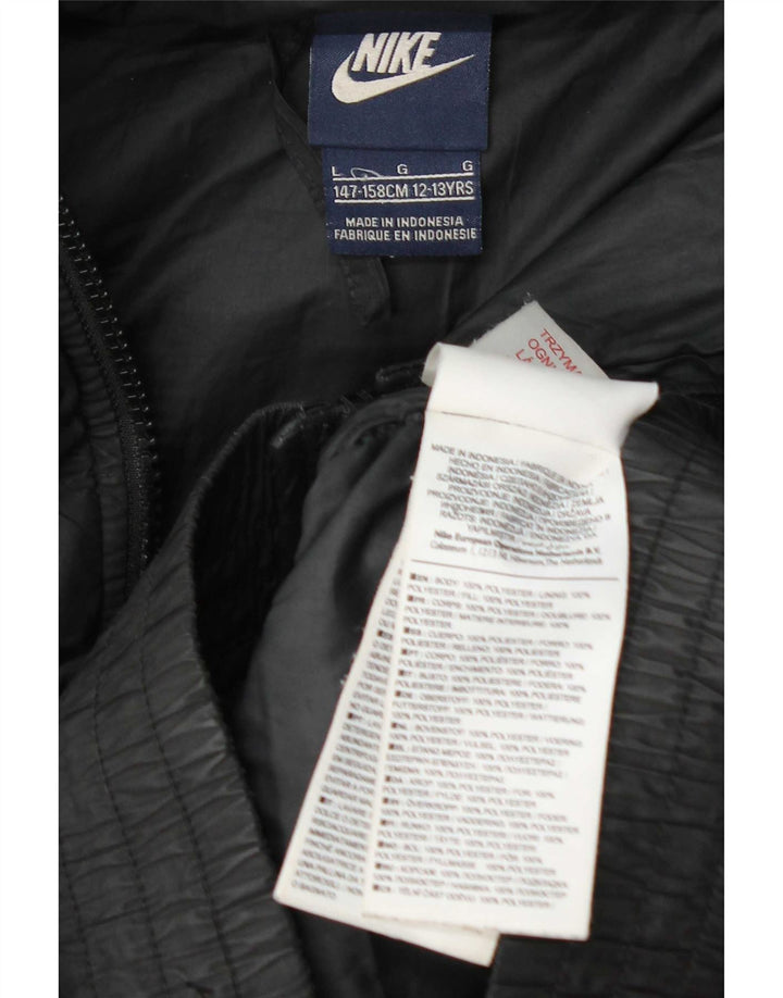 Nike Jungen-Kapuzenjacke, gepolstert, 12–13 Jahre, großes, schwarzes Polyester