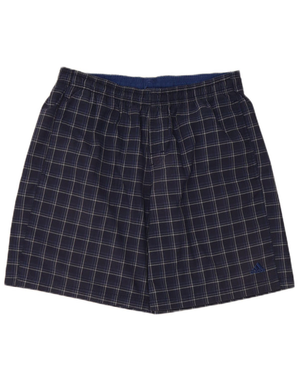 Adidas Herren-Badeshorts, groß, marineblau, kariert, Polyester