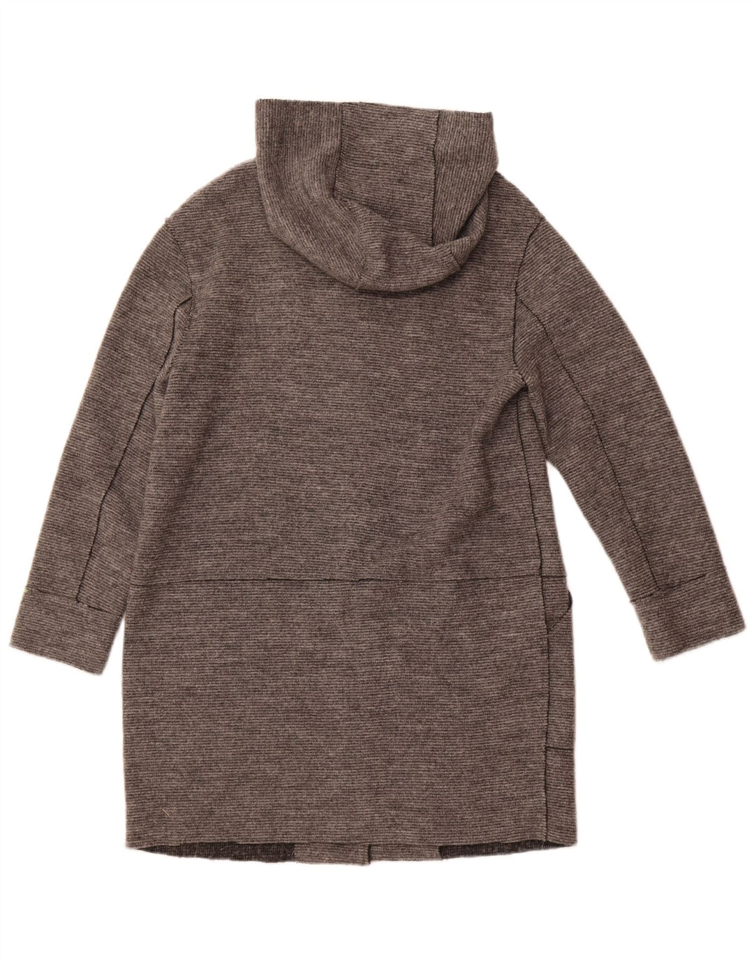 ZARA Damen-Mantel mit Kapuze, UK 14, mittelgraue Wolle