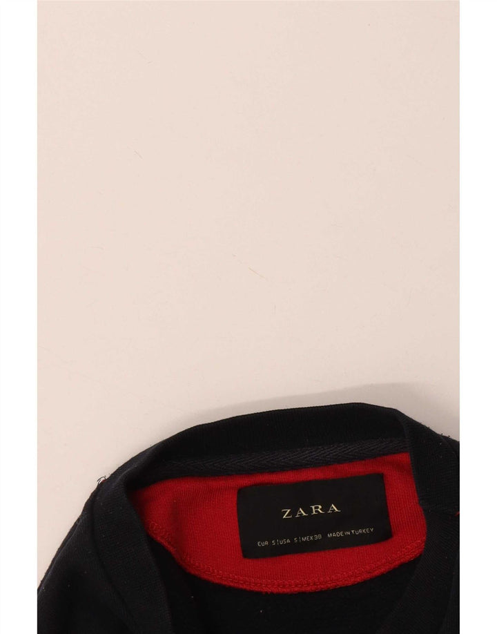 Zara Herren-Sweatshirt-Pullover, klein, mehrfarbig, Farbblock
