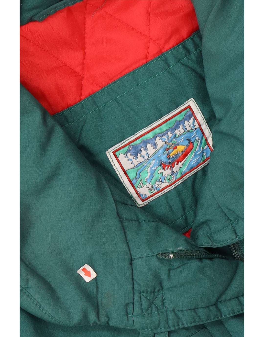 Vintage Damen Übergroße gepolsterte Jacke EU 42 Großes grünes Polyester