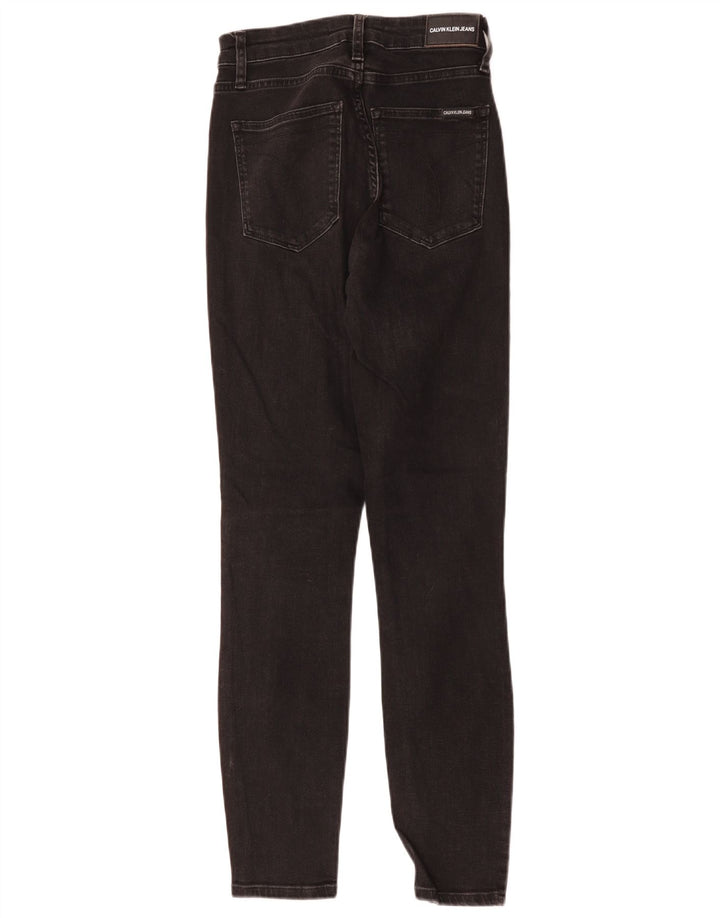 Calvin Klein Damen Skinny Jeans W26 L30 Schwarze Baumwolle