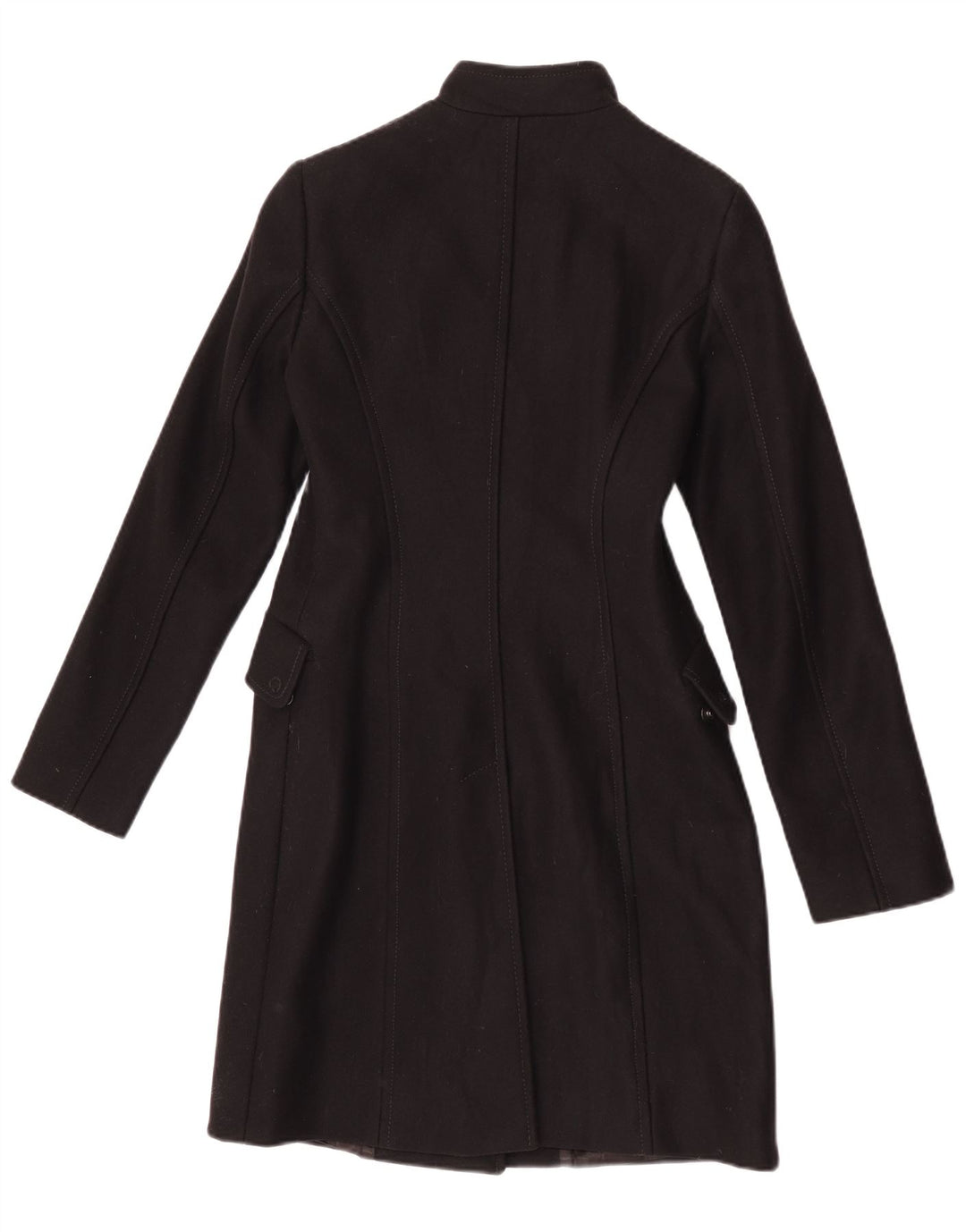 Benetton Damen Mantel IT 42 Mittelschwarze Wolle