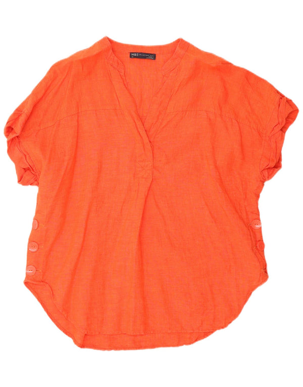 Marks & Spencer Damen Bluse Top UK 14 Large Orange
