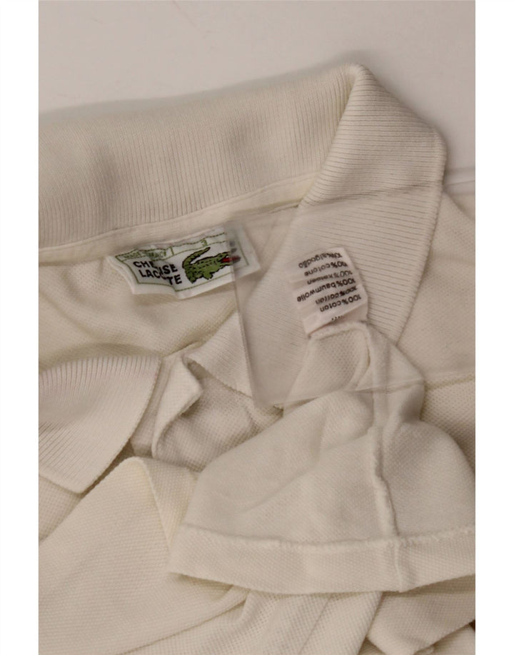 LACOSTE Herren-Poloshirt, Größe 3, klein, weiße Baumwolle