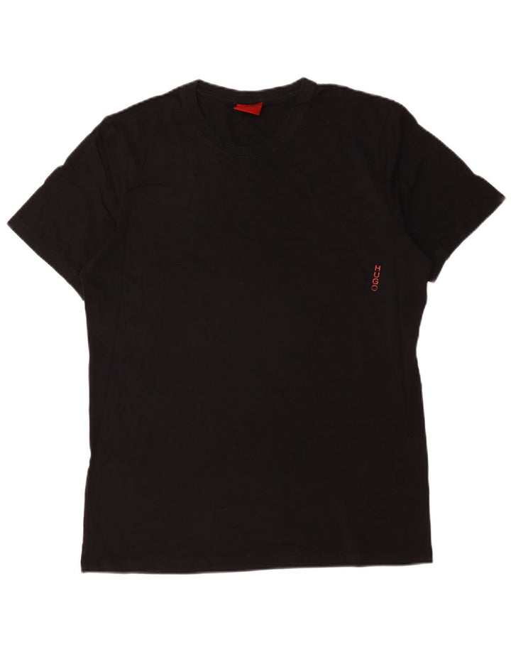 Hugo Boss Herren T-Shirt Top Large Schwarz Baumwolle